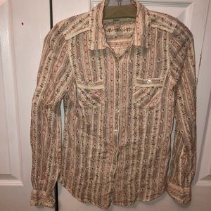 Bohemian cotton button-down shirt